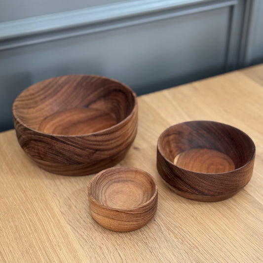 Walnut Bowls - Set of Three