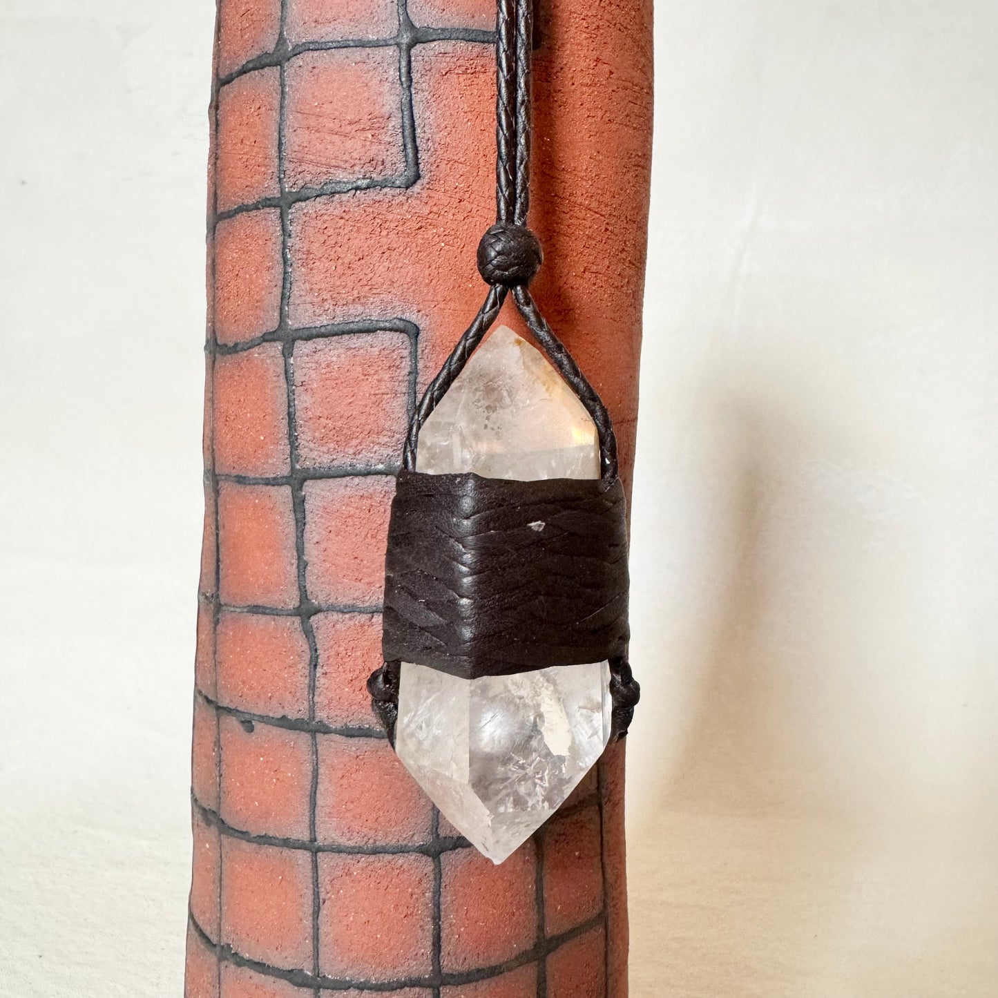 Matthew Ready Leather Wrapped Crystal With Strap