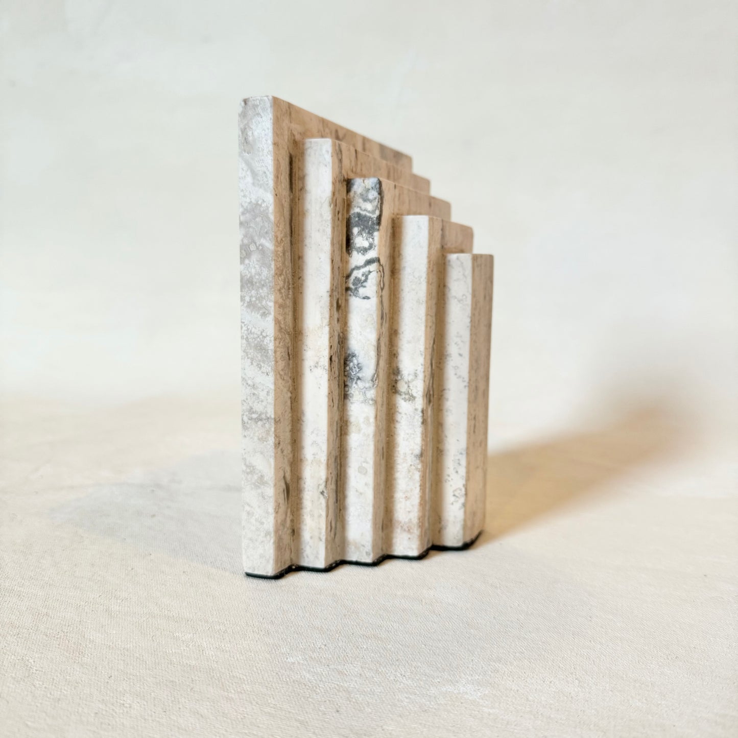 White Travertine Bookend