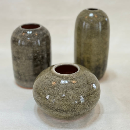 Ceramic Vases, Moss Green