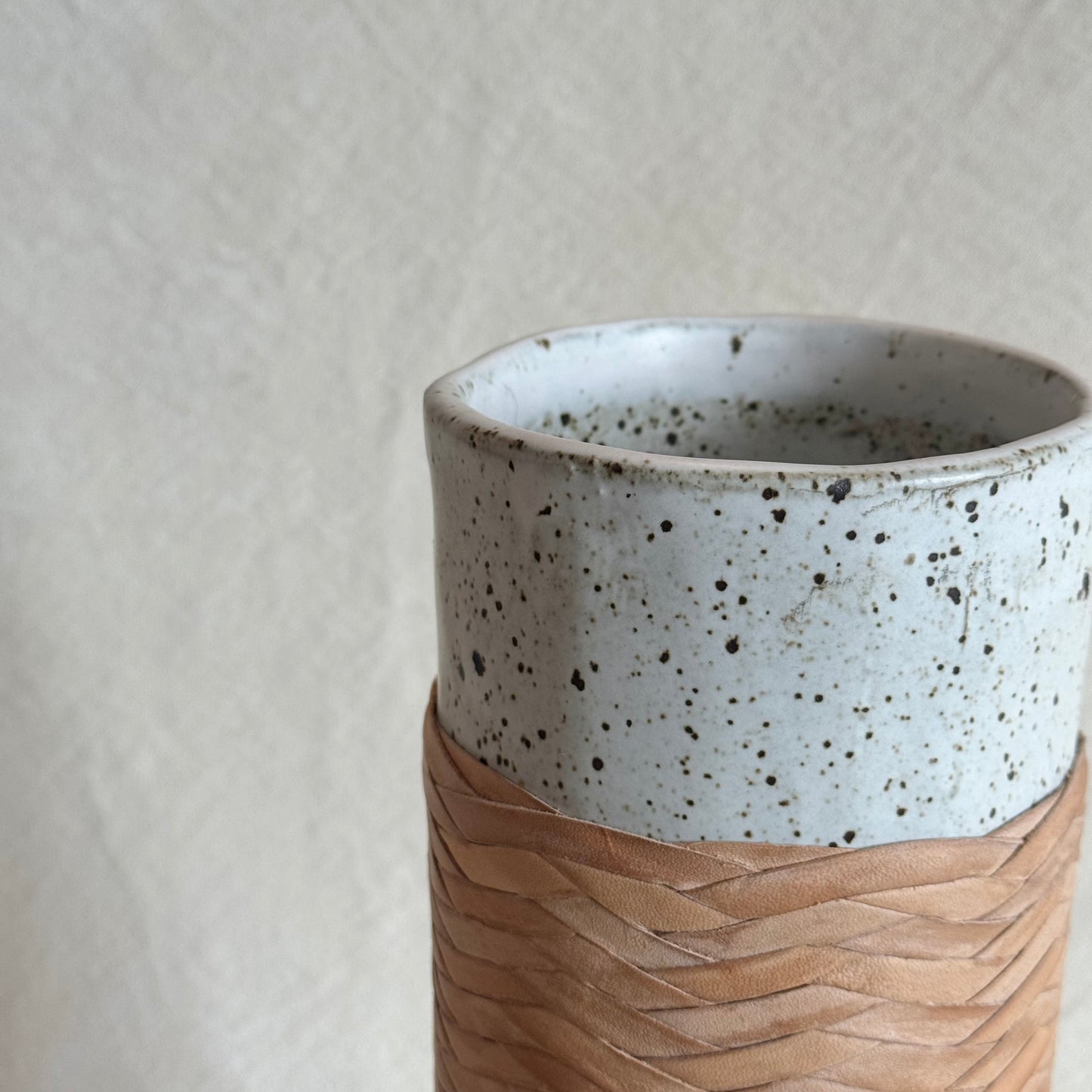 Matthew Ready Leather Wrapped Ceramic Vase