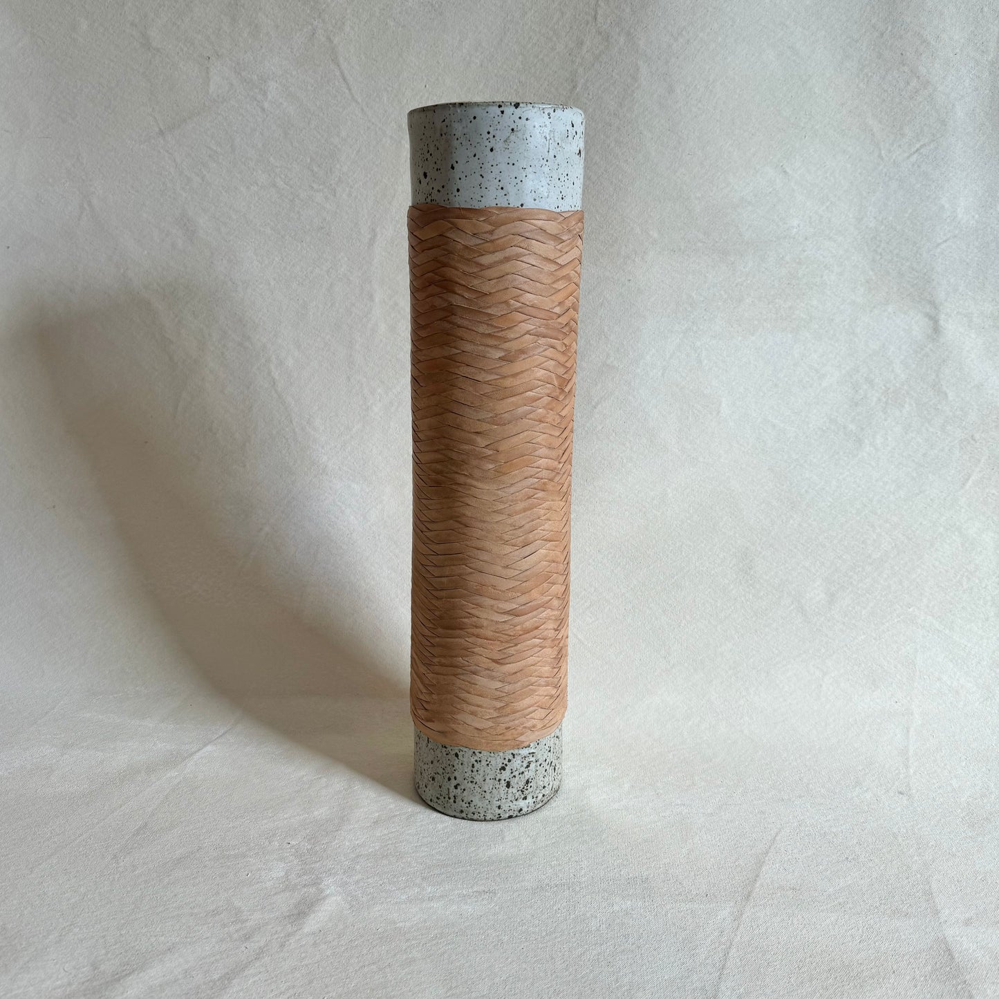 Matthew Ready Leather Wrapped Ceramic Vase