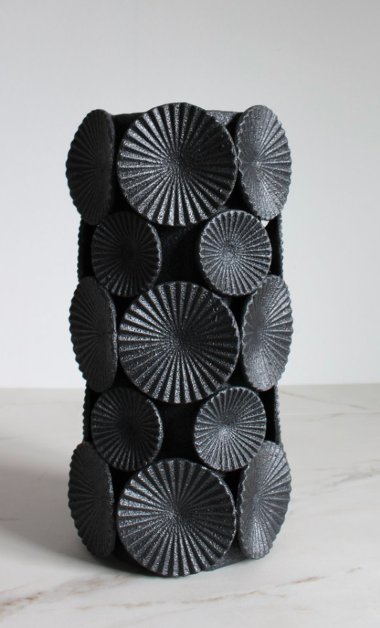 Giselle Hicks Vase with Radial Cameos (black)